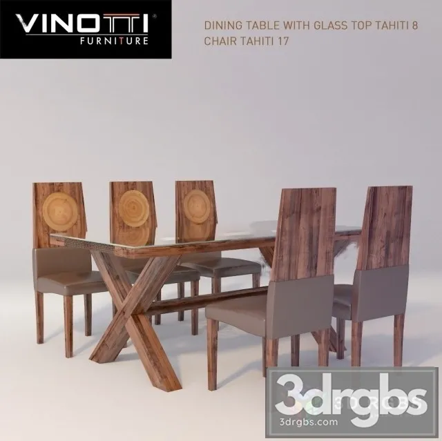 Dining Table With Glass Top Tahiti 8 3D Model Download
