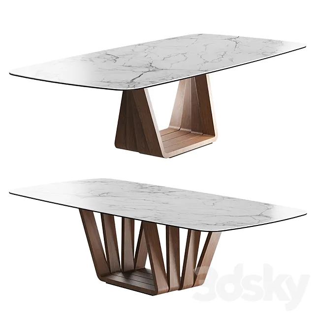 Dining table with marble top 3DModel