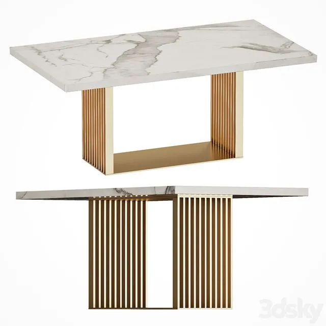 Dining table with marble top Linkoln Cazarina 3D Model