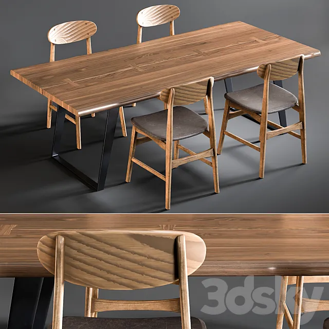 Dining Table Yukon & Chair Vernon 3DModel