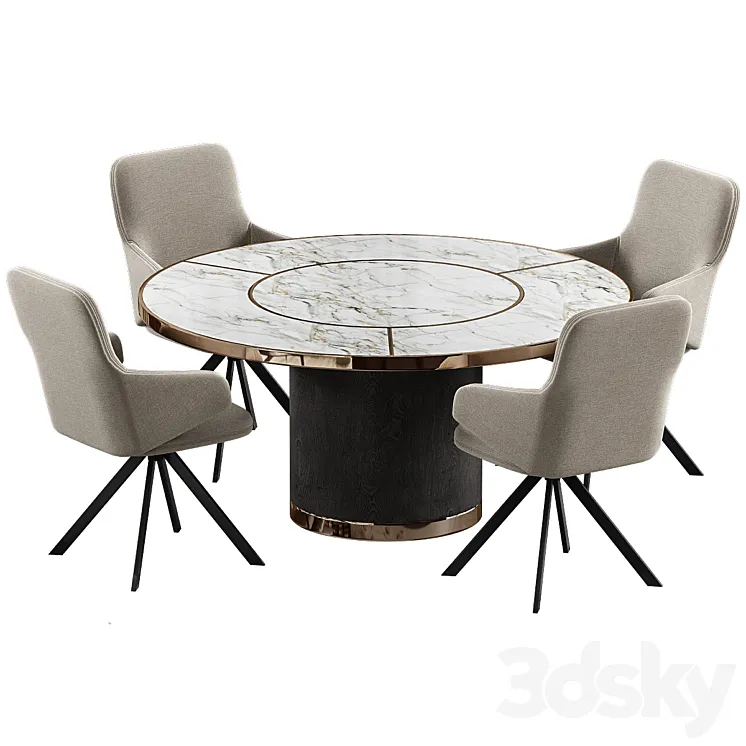 Dining talbe SOFTLINE NUUK and Reflex SIGNORE DEGLI ANELLI 3D Model Free Download