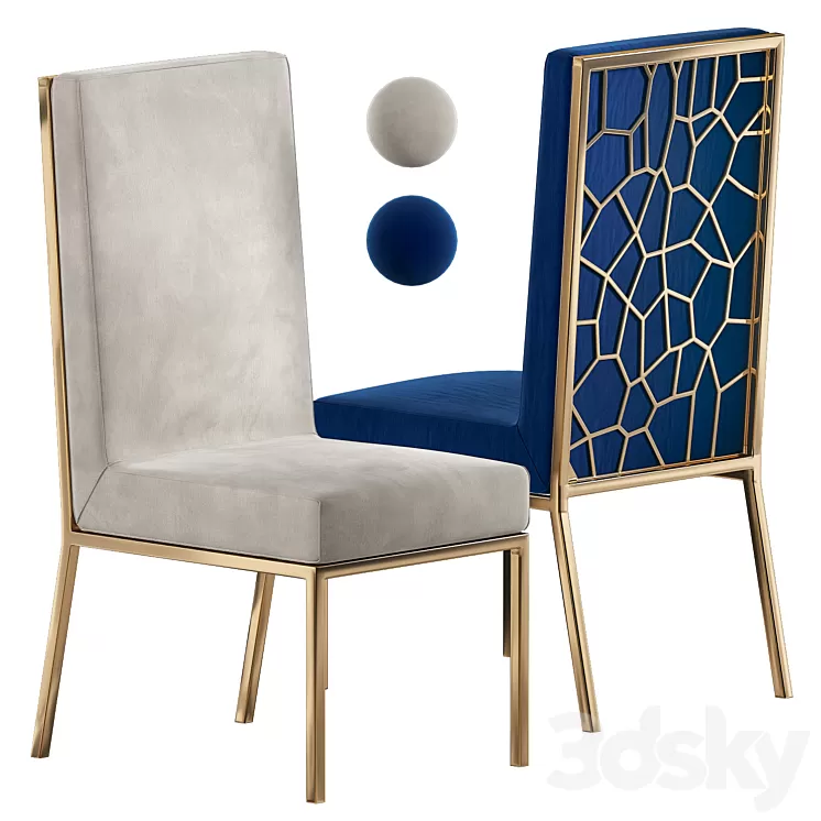 Dining Velvet Chair 3D Model