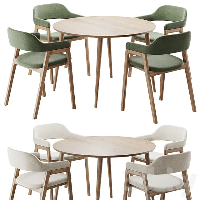 Dinning chair and table123 3D Model