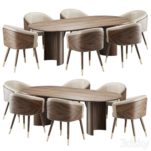 Dinning chair and table90 3D Model