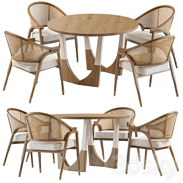 Dinning Set 01 3D Model Dinning Set 01 3D Model