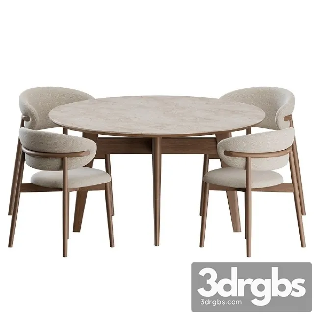 Dinning Set 01 By Calligaris 3D Model Download