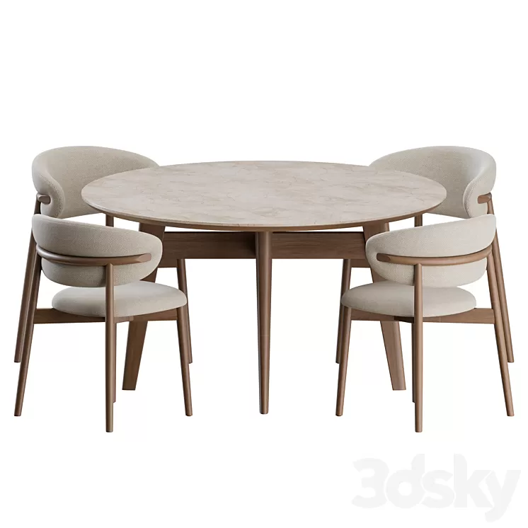 Dinning Set 01 by Calligaris 3D Model