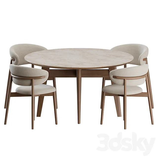 Dinning Set 01 by Calligaris 3DModel Dinning Set 01 by Calligaris 3DModel