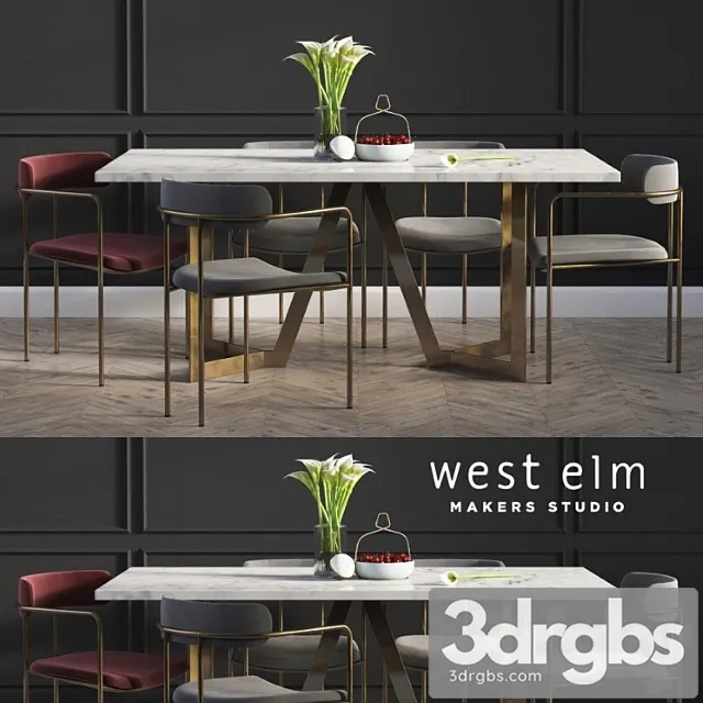 Dinning set 02 2 3D Model Download