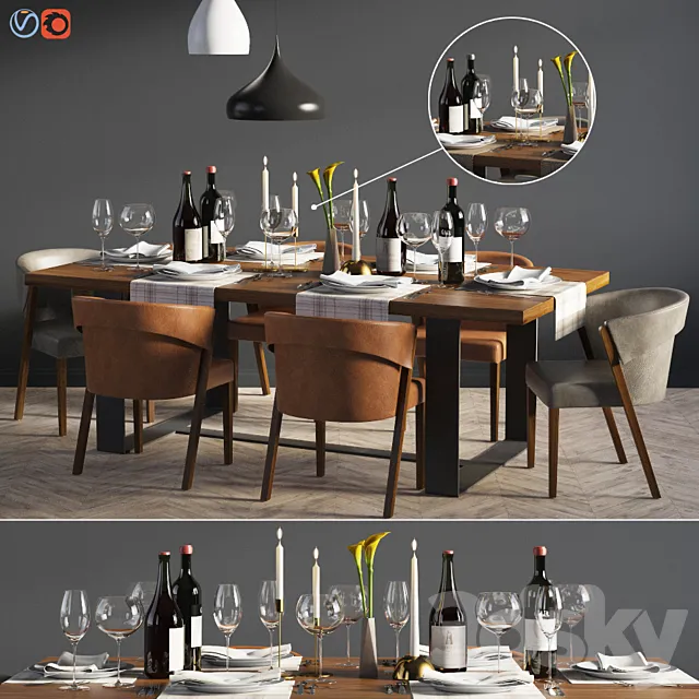 Dinning Set 04 3D Model