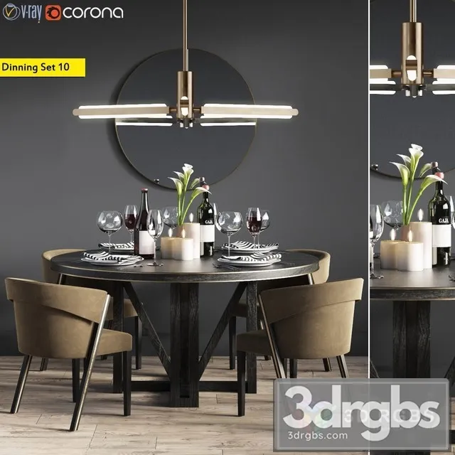 Dinning Set 10 3D Model Download