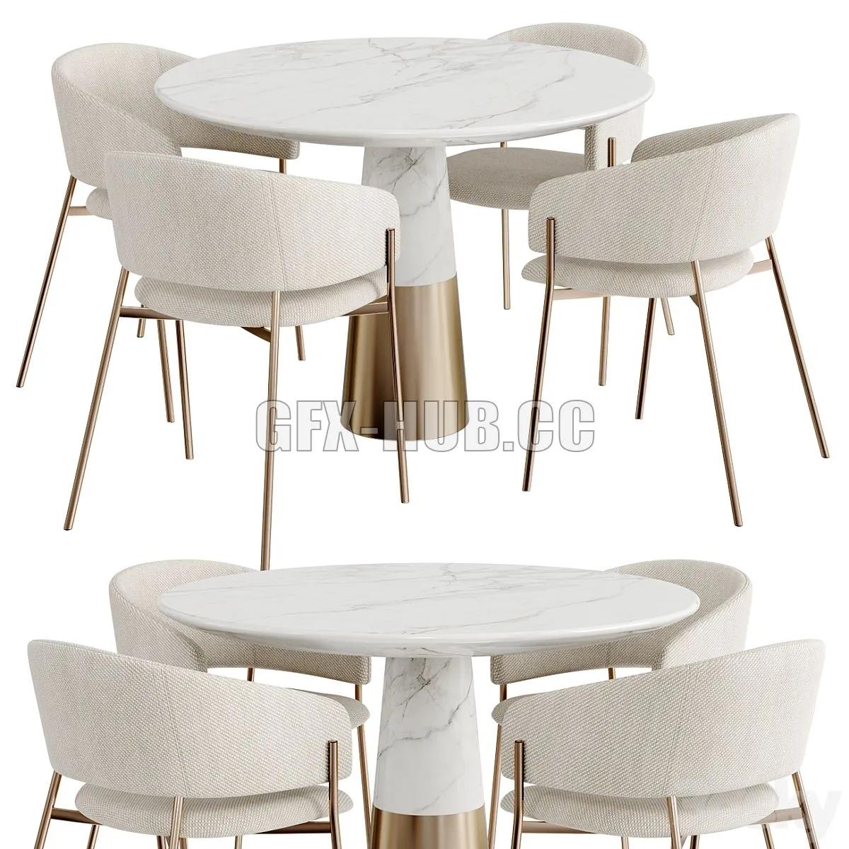 Dinning Set 101 3D Model Dinning Set 101 3D Model