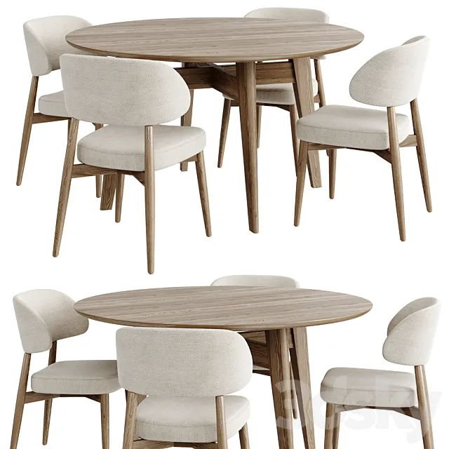 Dinning Set 120 3D Model Dinning Set 120 3D Model