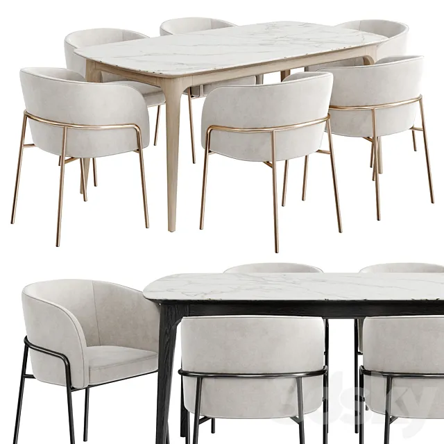 Dinning Set 124 3D Model Dinning Set 124 3D Model