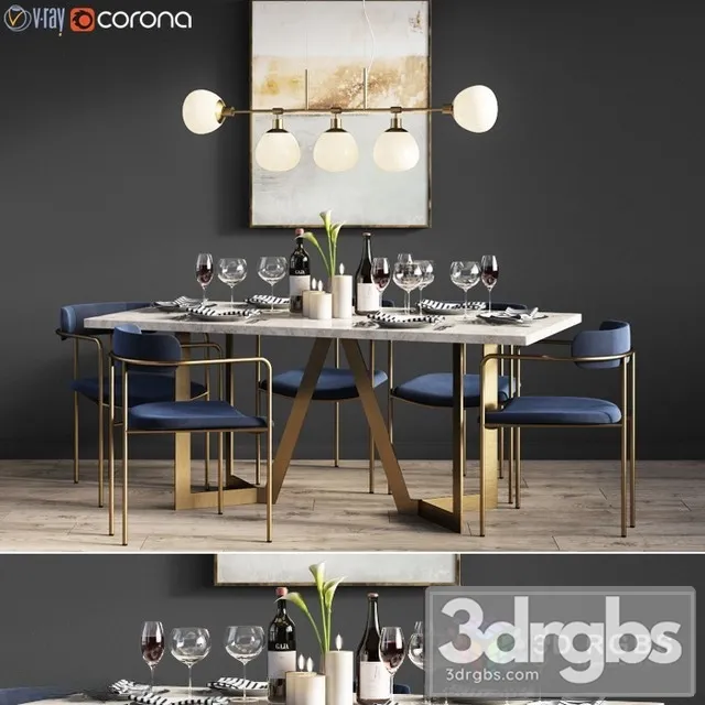 Dinning Set 17 3D Model Download