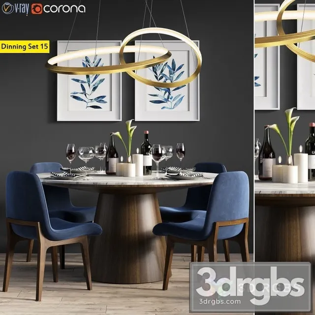 Dinning Set 18 3D Model Download