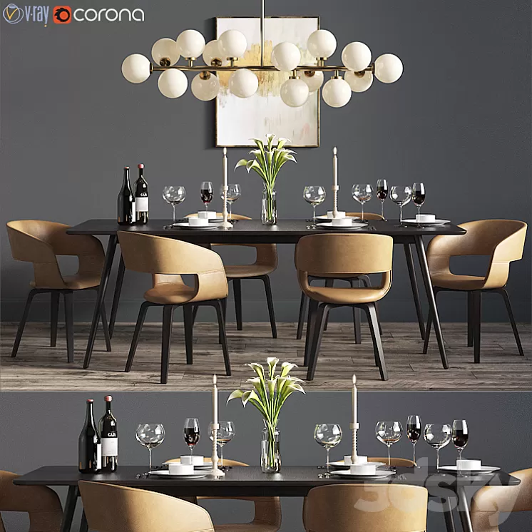 Dinning Set 24 3D Model