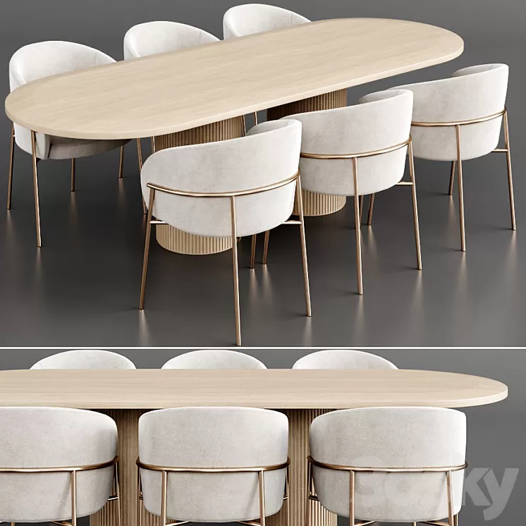 Dinning set 36 3D Model Free Download