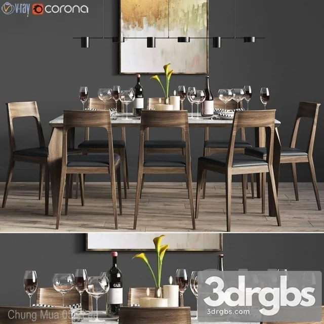 Dinning Set 3D Model Download Dinning Set 3D Model Download