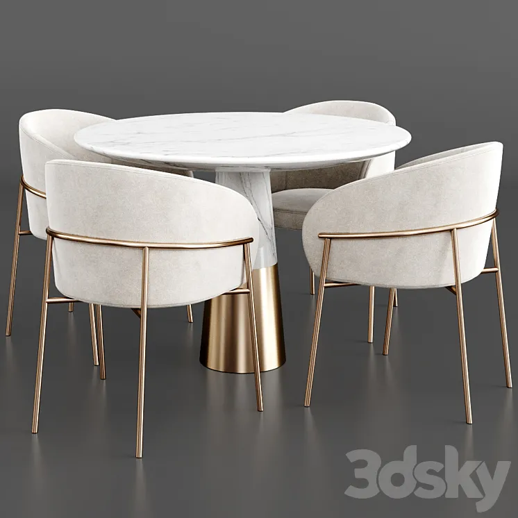 Dinning set 41 3D Model Free Download