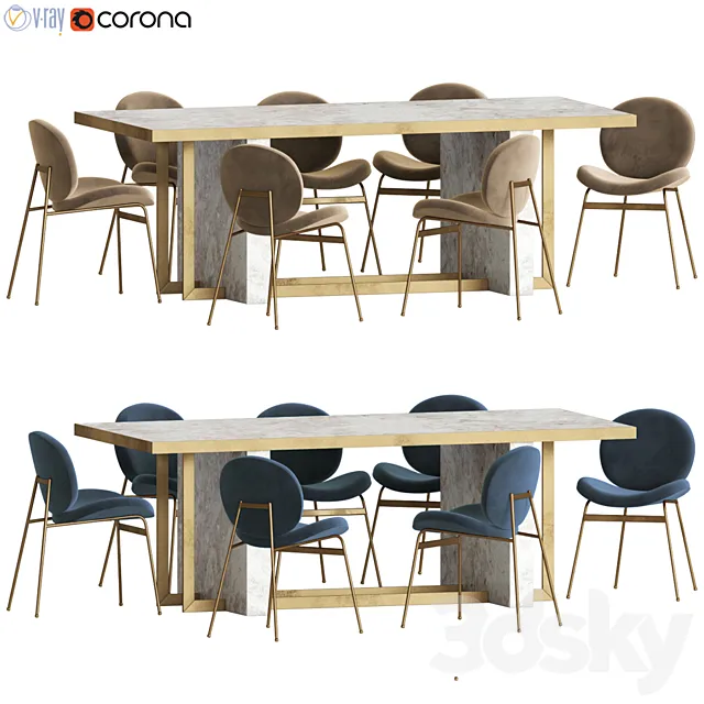 Dinning set 43 3DModel