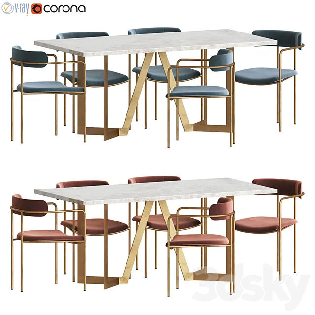 Dinning set 45 3DModel