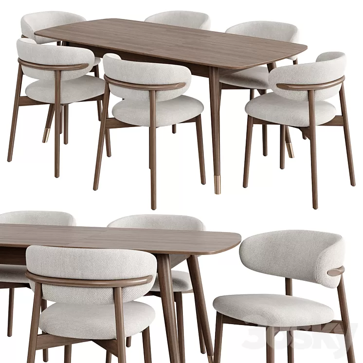 Dinning Set 47 3D Model Free Download