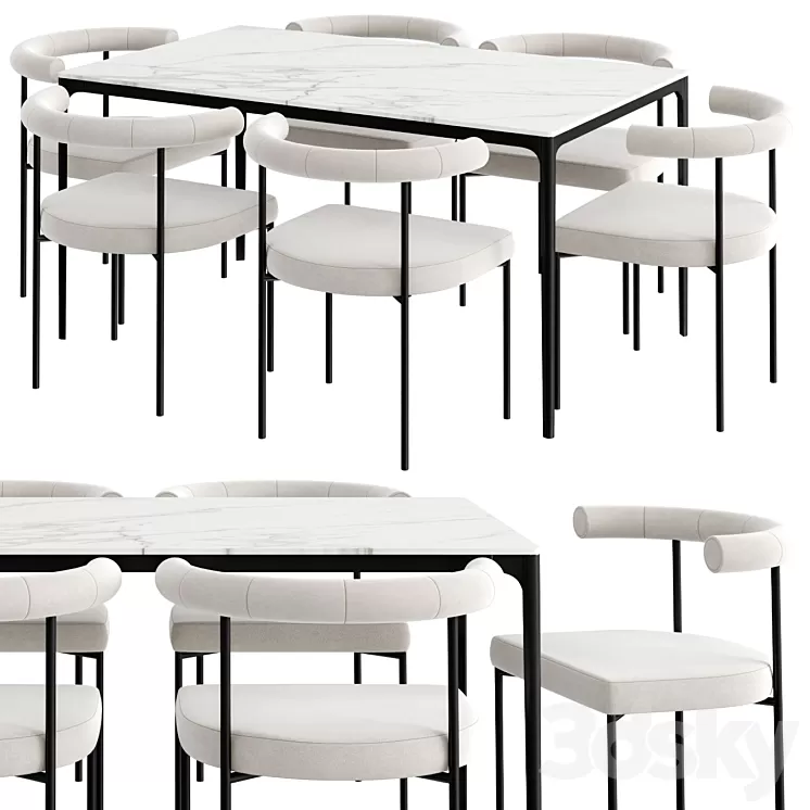 Dinning Set 48 3D Model Free Download