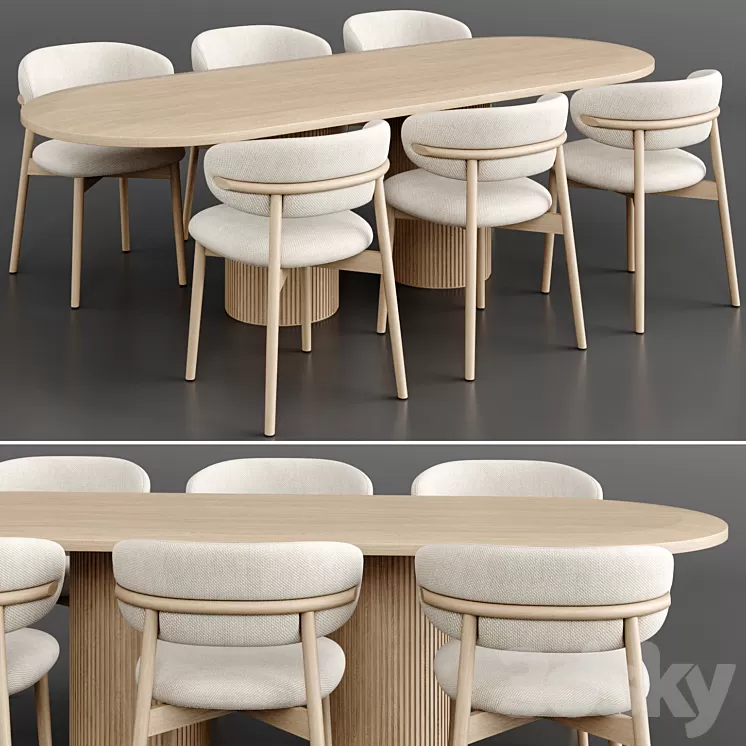Dinning Set 60 3D Model Free Download