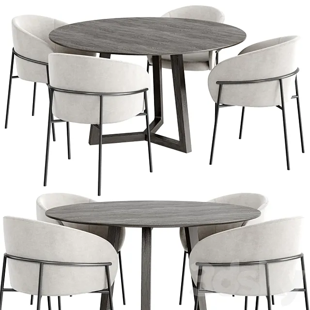 Dinning Set 70 3D Model Dinning Set 70 3D Model