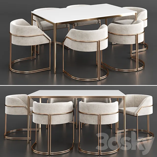 Dinning set 8 3D Model