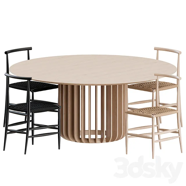 Dinning set by miniforms 3D Model