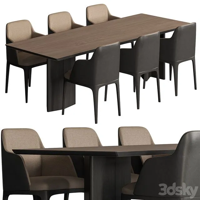 Dinning Table Set 49 3D Model