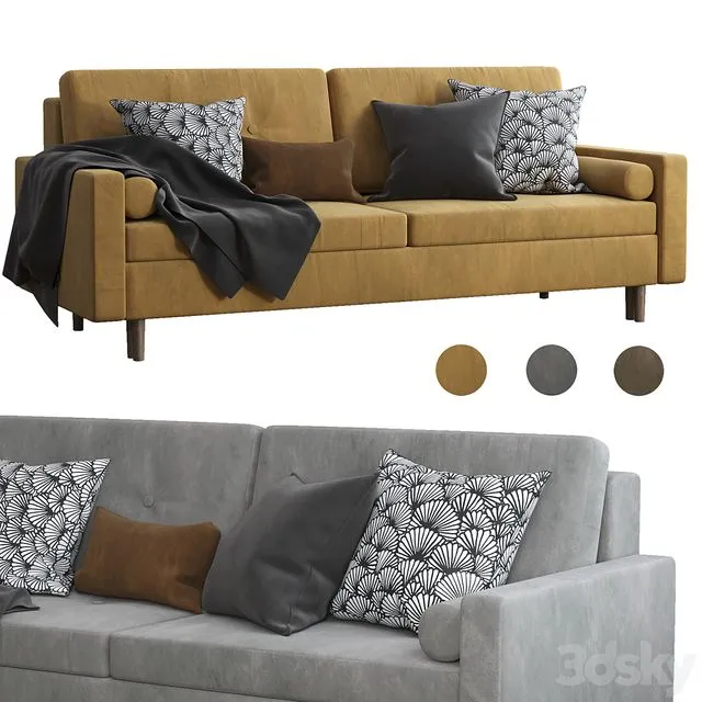 Dins velvet sofa 3D Model Dins velvet sofa 3D Model