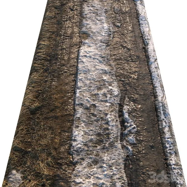 Dirt spring road material with snow 01 3D Model Dirt spring road material with snow 01 3D Model