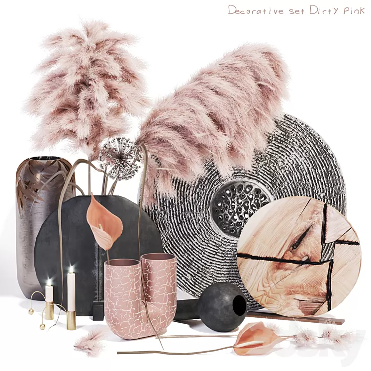 Dirty pink set 3D Model