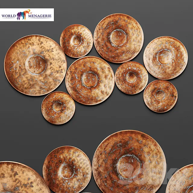 Disc Wall Decor by World Menagerie patina copper wall decor copper round disk rusty rust 3D Model Disc Wall Decor by World Menagerie patina copper wall decor copper round disk rusty rust 3D Model
