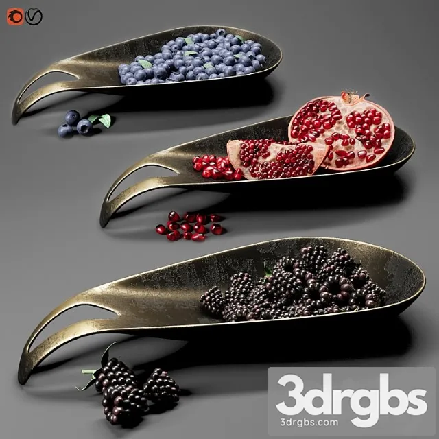 Dish with berries and fruits