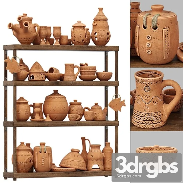 Dishes Clay N21 Dishes from Iz Glina 21 3D Model Download Dishes Clay N21 Dishes from Iz Glina 21 3D Model Download