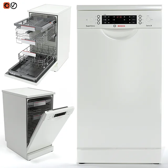 Dishwasher Bosch SuperSilence SPS66TW11R 3DModel