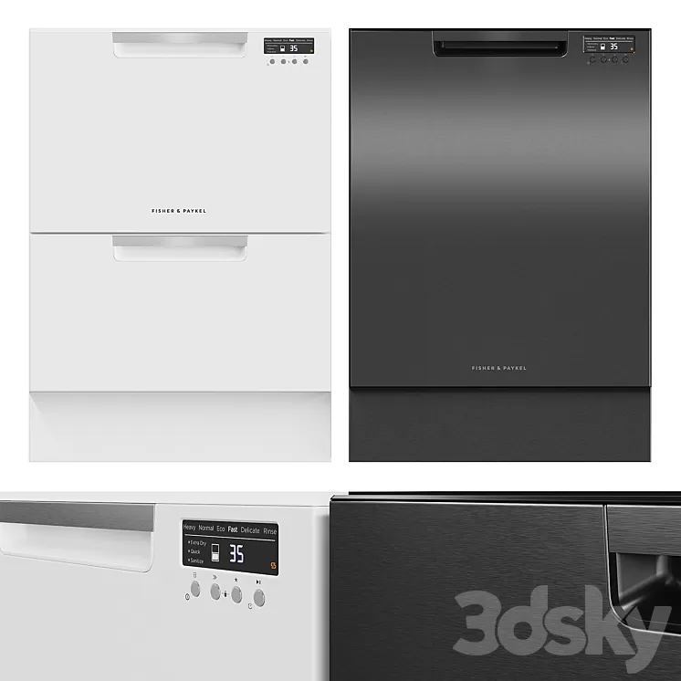 Dishwasher Fisher & Paykel DD60DAW9 DW60FC2W1 DW60UC6B 3D Model 3DSKY