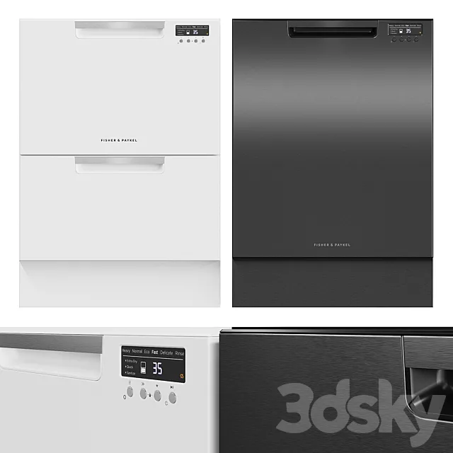 Dishwasher Fisher & Paykel DD60DAW9. DW60FC2W1. DW60UC6B 3DModel Dishwasher Fisher & Paykel DD60DAW9. DW60FC2W1. DW60UC6B 3DModel