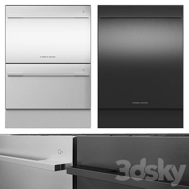 Dishwasher Fisher & Paykel DD60DDFX9 DD60DDFB9 DW60UD6X DW60UD6B 3D Model Dishwasher Fisher & Paykel DD60DDFX9 DD60DDFB9 DW60UD6X DW60UD6B 3D Model