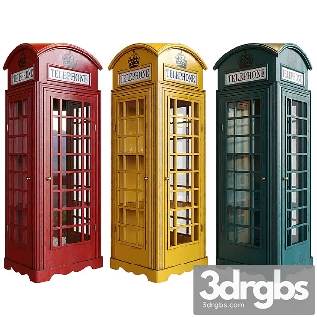 Display cabinet london telephone box 3D Model Download