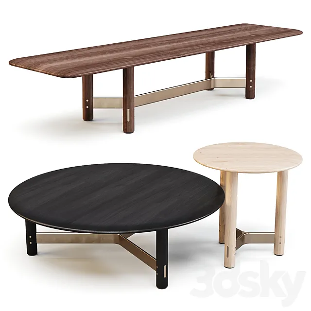 District Eight: Stilt – Coffee Tables Set 01 3DModel
