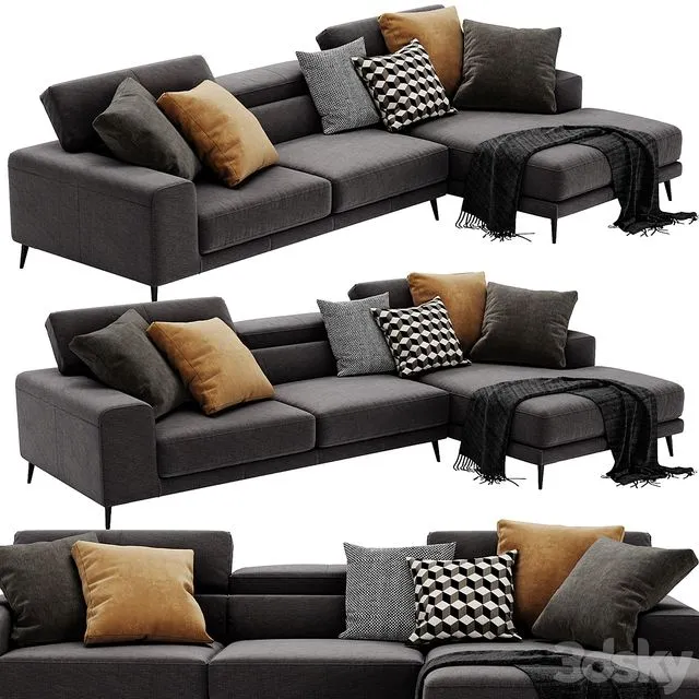 Ditre Italia Anderson Chaise Lounge 3D Model Ditre Italia Anderson Chaise Lounge 3D Model