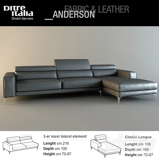 Ditre Italia – Anderson sofa 3 3DModel