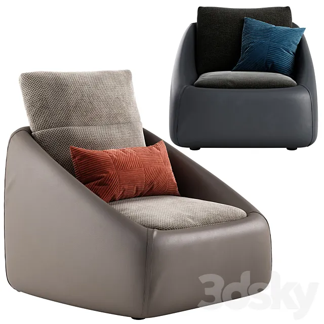 Ditre italia Bend armchair 3D Model Ditre italia Bend armchair 3D Model