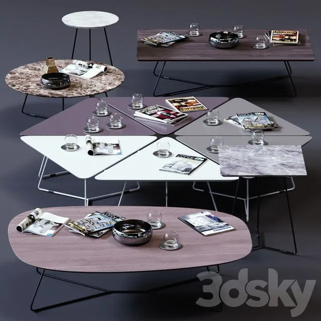 Ditre Italia Coffee Tables Set 02 3D Model Ditre Italia Coffee Tables Set 02 3D Model