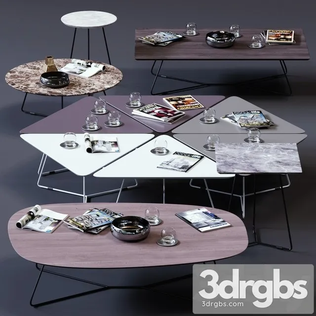 Ditre Italia Coffee Tables Set 02 3D Model Download